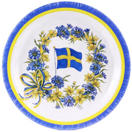 Papptallrikar Svenska Flaggan