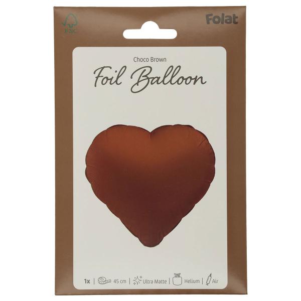 Folieballong Hjrta Chokladbrun Matt