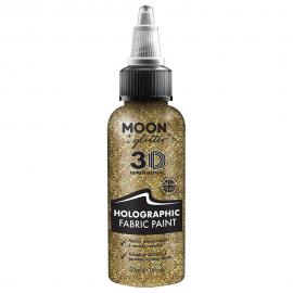 Moon Glitter Holografiskt Glitter Textilfärg Guld 30 ml