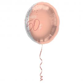 Happy 50th Folieballong Ljusrosa