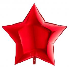 Stor Folieballong Stjärna Röd