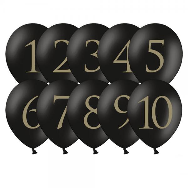 Siffror Svarta Latexballonger