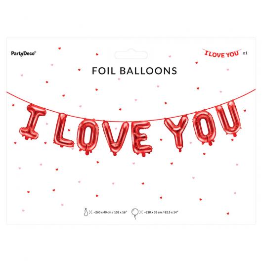 I Love You Bokstavsballonger Röd