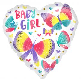Baby Girl Folieballong Fjärilar