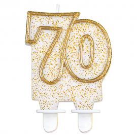 Tårtljus 70 år Glitter