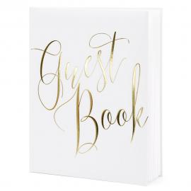Gästbok Guest Book Vit och Guld