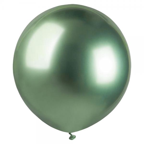 Stora Runda Grna Chrome Ballonger