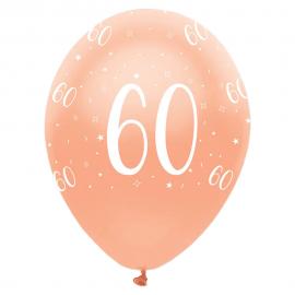 60-Års Ballonger Pearlised Roseguld