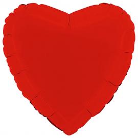 Folieballong Hjärta Röd Matt