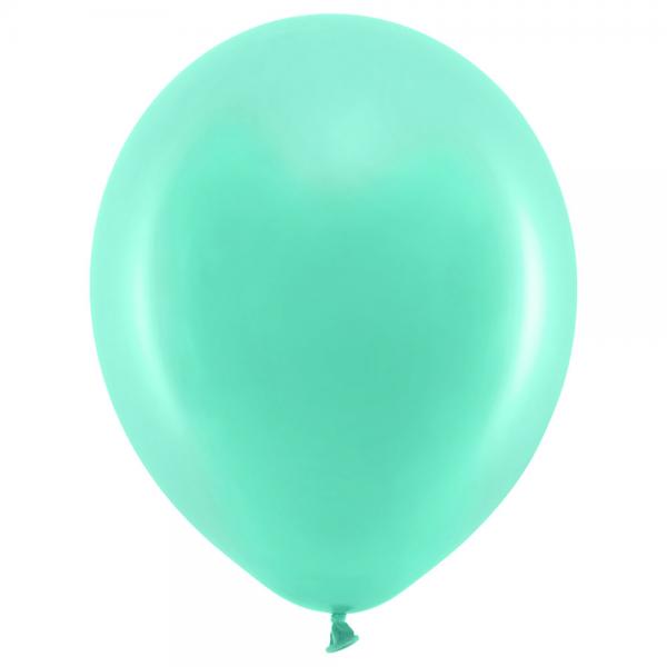 Rainbow Latexballonger Mintgrna 100-pack
