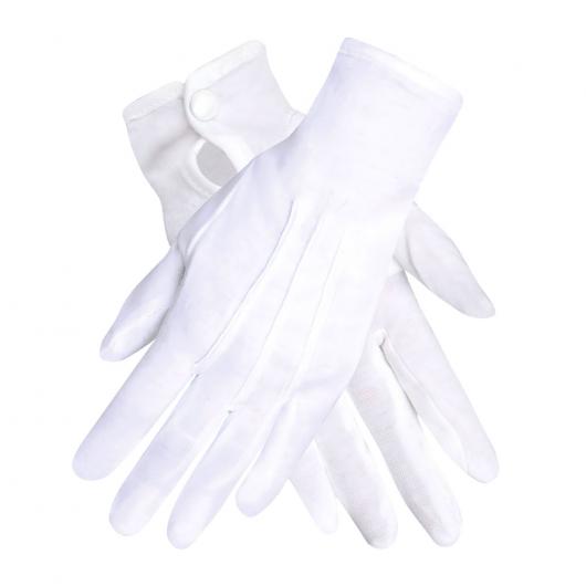 Vita Handskar med Knäppning