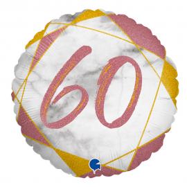 Marble 60 Holografisk Ballong Rosa
