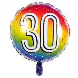 Folieballong Regnbåge 30 år