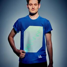 Självlysande T-shirt Blå och Vit X-Large