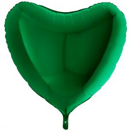Folieballong Hjärta Mörkgrönt