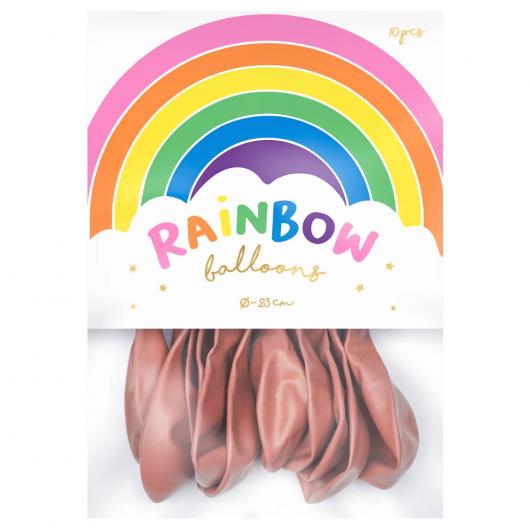 Rainbow Små Latexballonger Metallic Roséguld