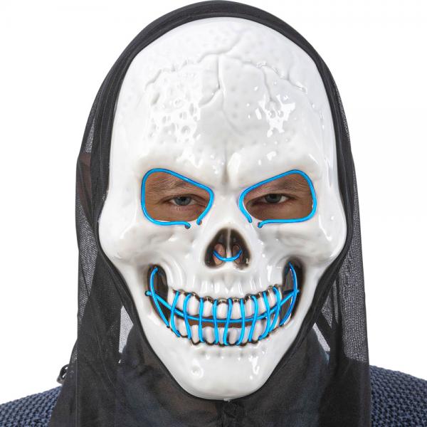 Dskalle LED-Mask med Huva Bl