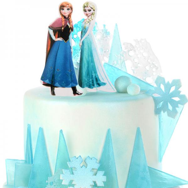 Sockerdekoration Frost Elsa och Anna