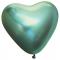 Hjärtballonger Chrome Grön