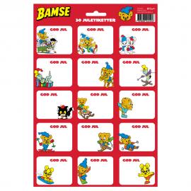 Juletiketter Stickers Bamse