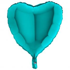 Folieballong Hjärta Tiffany Blå