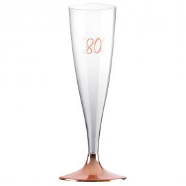 80-års Champagneglas Flergångs Roseguld