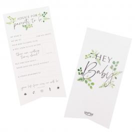 Hey Baby Advice Cards Botanical