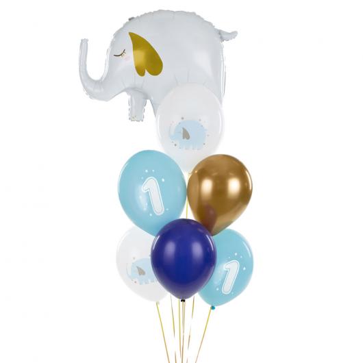 1 års Latexballonger Elefant Ljusblå Mix