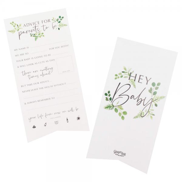 Hey Baby Advice Cards Botanical