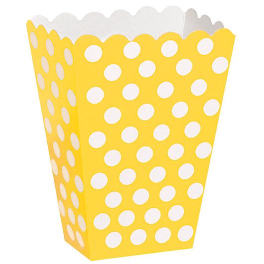 Popcornbägare Gul/Vitprickiga