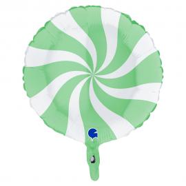Folieballong Swirly Ljusgrön & Vit