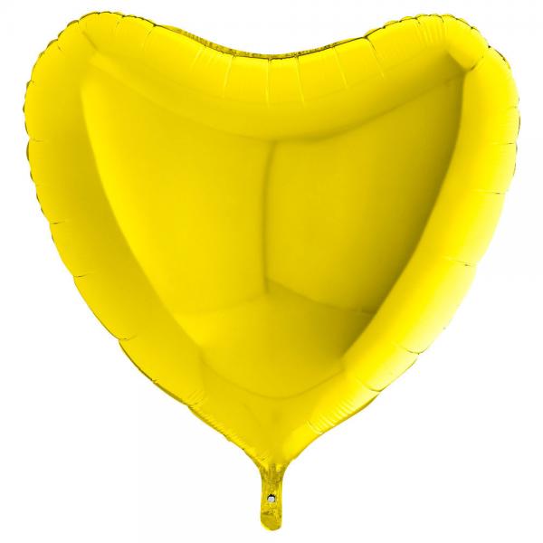 Folieballong Hjrta Gul XL