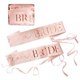 Team Bride Sash Pastell Ljusrosa