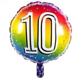 Folieballong Regnbåge 10 år