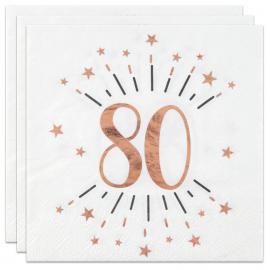 Servetter 80 År Birthday Party Roseguld