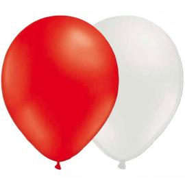 Ballonger Vita/Röda 100-pack