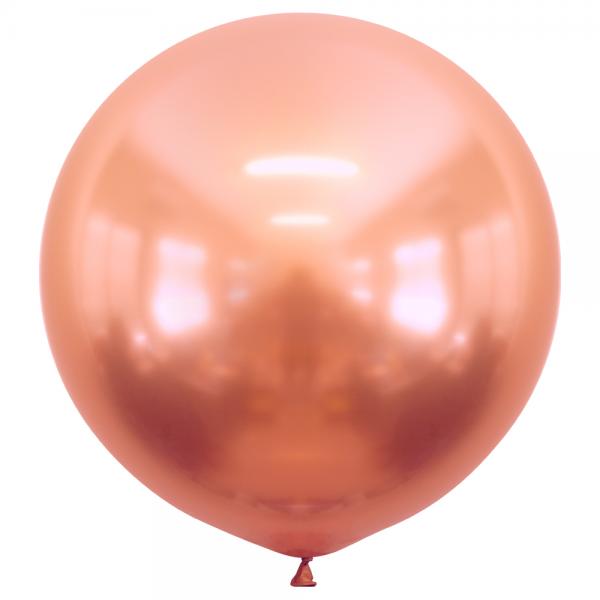 Stor Latexballong Chrome Rosguld