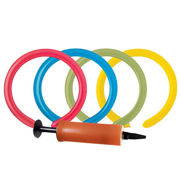 Modellballonger & Pump Blandade Frger
