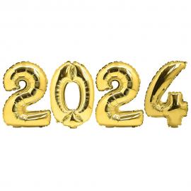 Sifferballonger Nyår Guld 2024