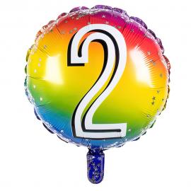 Folieballong Regnbåge 2 år