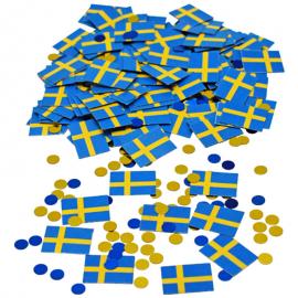 Konfetti med Sverigeflaggor