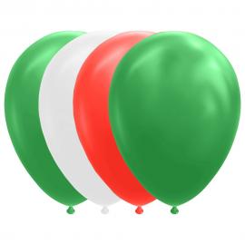 Ballongmix Grön/Vit/Röd 10-pack