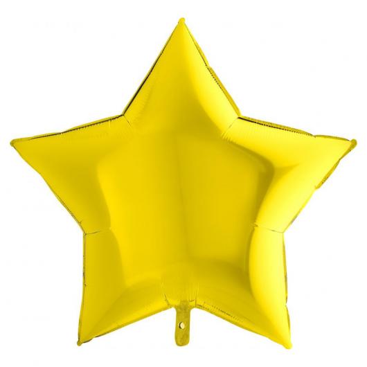 Stor Folieballong Stjrna Gul