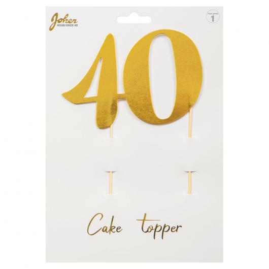 Cake Topper Guld 40