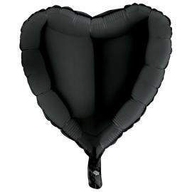 Folieballong Hjärta Svart