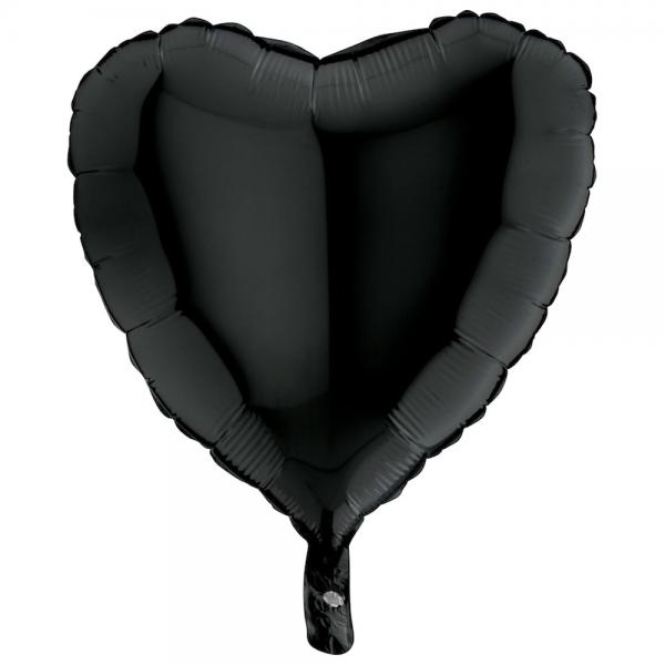Folieballong Hjrta Svart