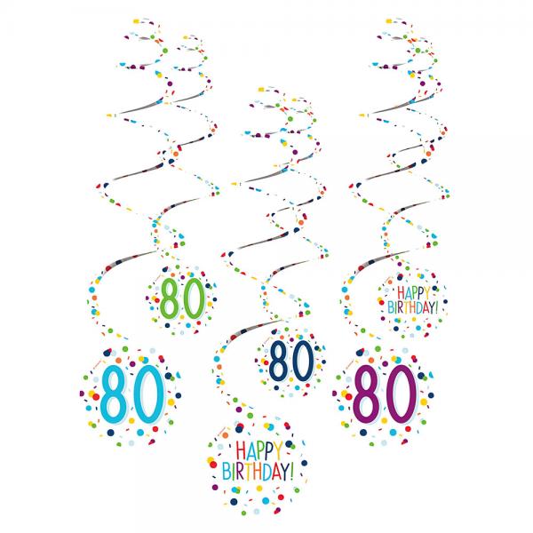 Hngande Swirls 80 r Confetti Birthday