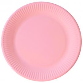 Rosa Papptallrikar Solid Color
