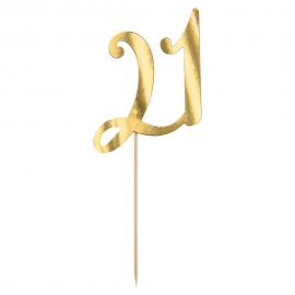 Tårtdekoration 21 Guld