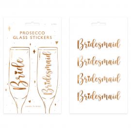 Glas Klistermärken Bride och Bridesmaid